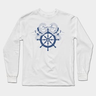 Sailor, nautical, maritime design Long Sleeve T-Shirt